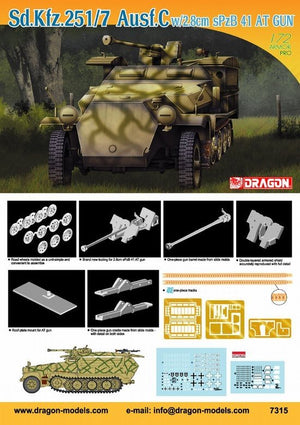 Dragon 7315 Sd.Kfz.251/7 Ausf.C w/2.8cm sPzB 41 AT gun 1/72 – Bild 3