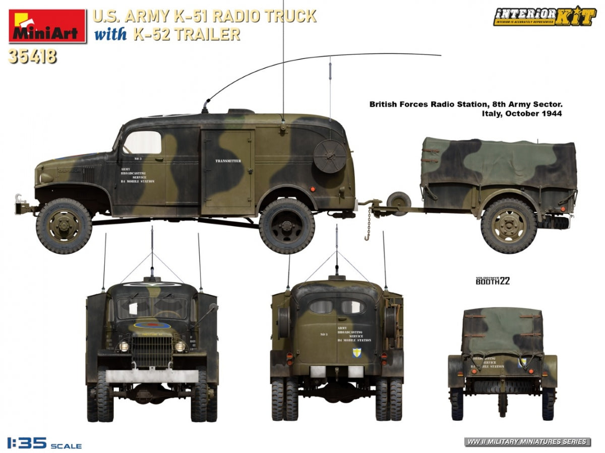 MiniArt 35418 US ARMY K-51 RADIO TRUCK WITH K-52 TRAILER. INTERIOR KIT 1/35 – Bild 11