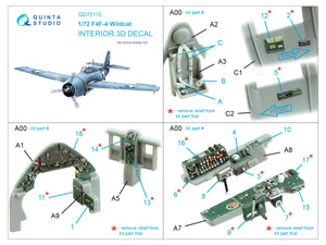 Quinta Studio QD72115 F4F-4 Wildcat 3D-Printed coloured Interior on decal paper (Arma Hobby) 1/72 – Bild 2