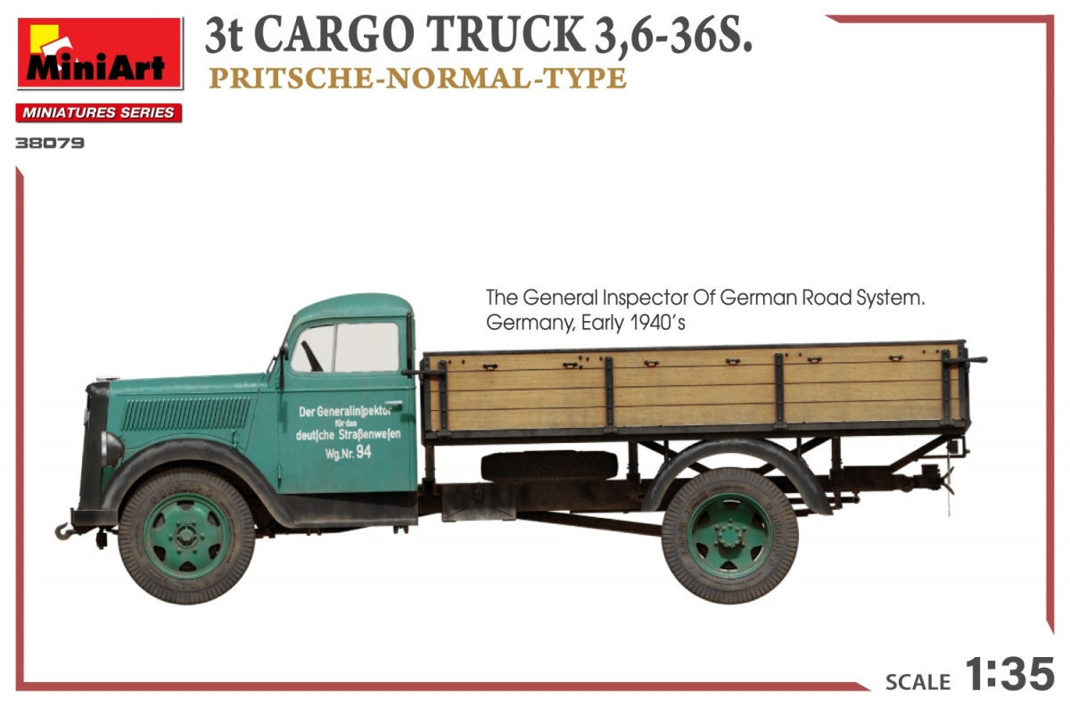 MiniArt 38079 3t CARGO TRUCK 3,6-36S. PRITSCHE-NORMAL-TYPE 1/35 – immagine 14