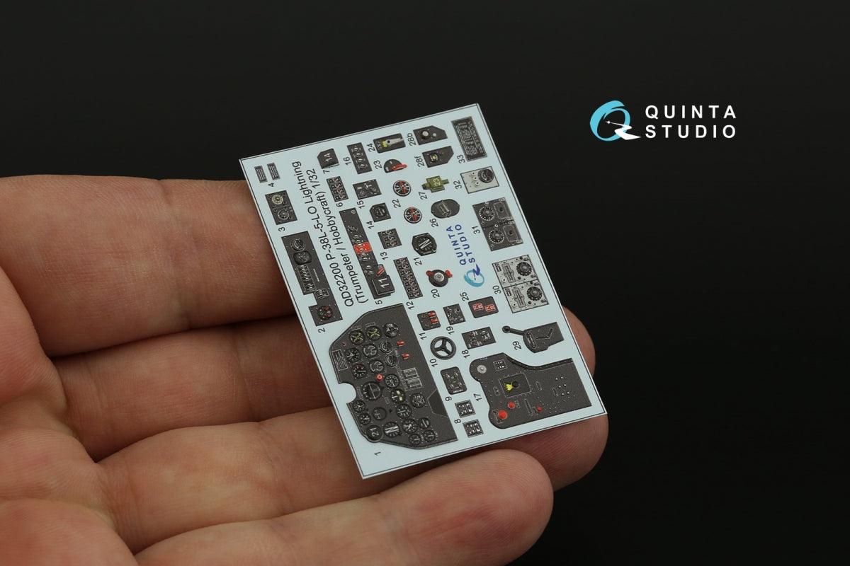 Quinta Studio QD32200 P-38L-5-LO Lightning 3D-Printed &amp;amp; coloured Interior on decal paper (Trumpeter/Hobbycraft) 1/32 – Bild 12