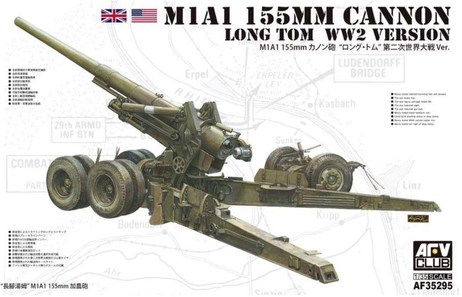 AFV Club 35295 M1A1 155mm Cannon &amp;quot;Long Tom&amp;quot; WWII version 1/35