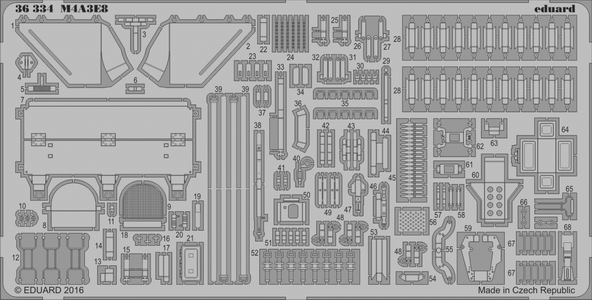 Eduard 36334 M4A3E8 TAMIYA 1/35