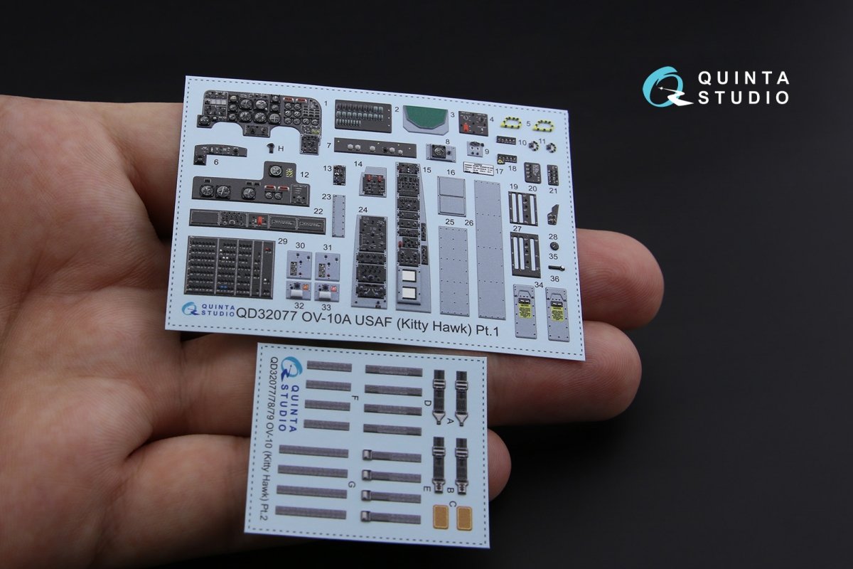 Quinta Studio QD32077 OV-10A (USAF version) 3D-Printed &amp;amp; coloured Interior on decal paper (for KittyHawk kit) 1/32 – imagen 2