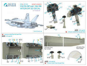 Intérieur imprimé en 3D et coloré sur papier décalcomanie (Trumpeter) (Petite version) Quinta Studio QDS-32100 F/A-18F tardif / EA-18G, échelle 1/32  – image 2