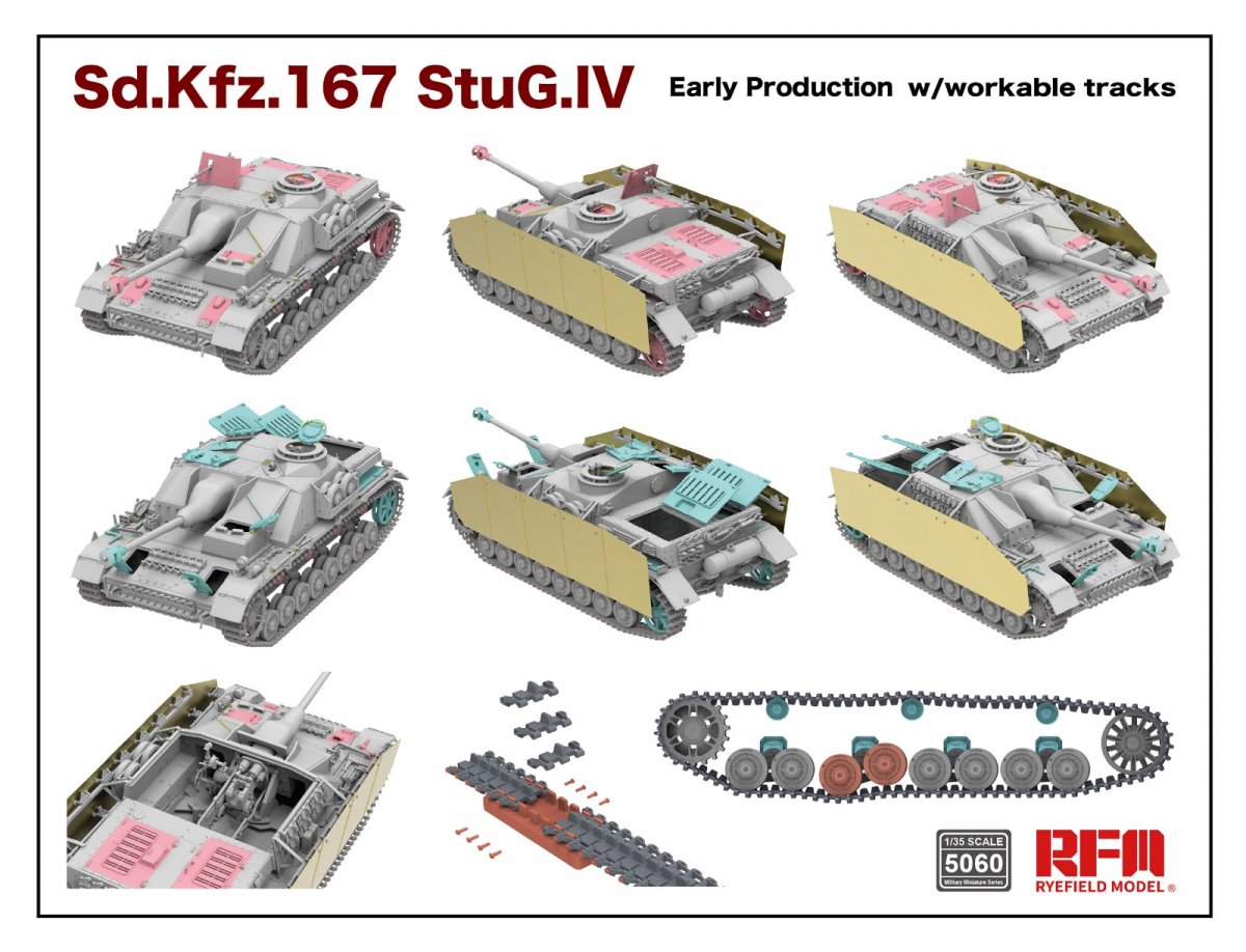 Rye Field Model 5060 Sd.Kfz.167 StuG.IV Early Production w/workable track links 1/35 – Bild 2