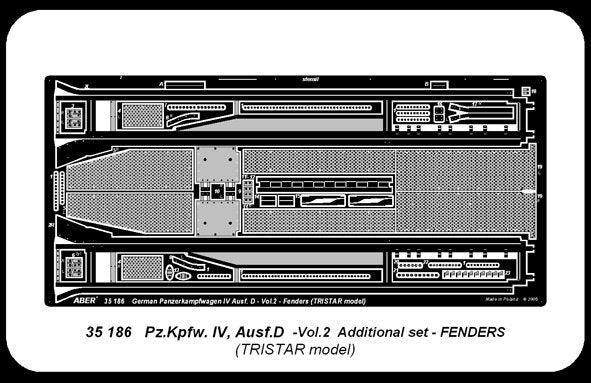 Aber 35186 German medium tank Pz.Kpfw. IV, Ausf. D - vol. 2 - additional set - fenders 1/35 – immagine 4
