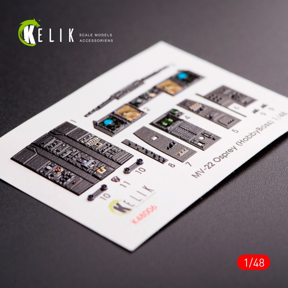 KELIK K48006 MV-22 OSPREY INTERIOR 3D DECALS FOR HOBBY BOS KIT 1/48 – immagine 2