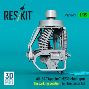 RESKIT RSU35-0073 AH-64 &amp;quot;Apache&amp;quot; M230 chain gun (in parking position) for Trumpeter kit (3D Printed) 1/35 – immagine 3