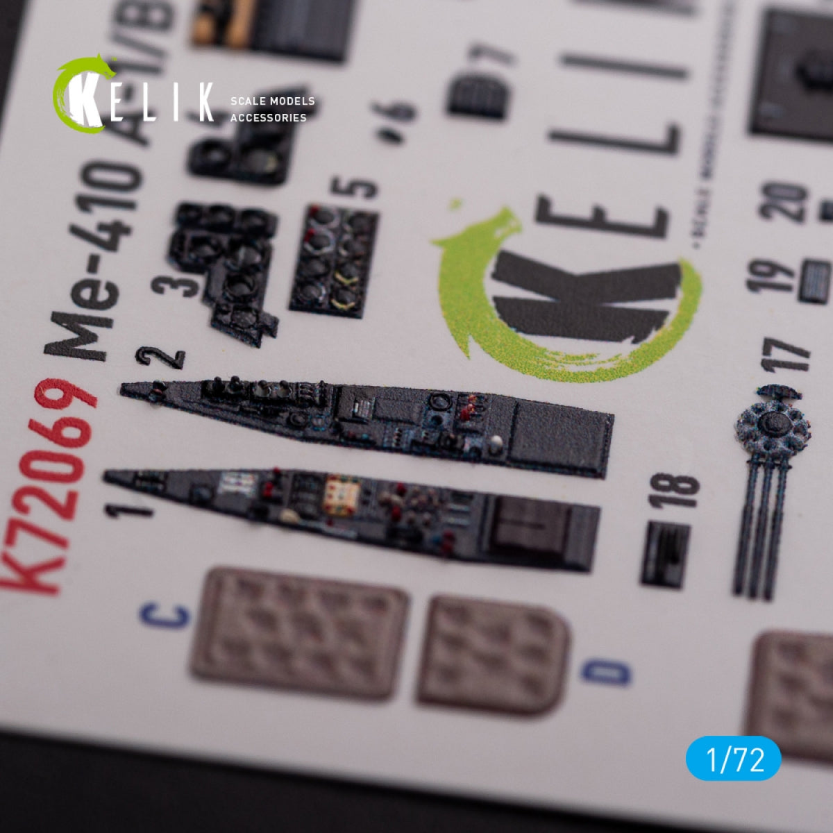 KELIK K72069 Messerschmitt Me410A-1 interior 3D decals for Airfix kit 1/72 – immagine 8