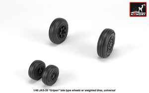 Armory Models AW48504 JAS-39 Gripen wheels w/ weighted tires, late 1/48 – immagine 4