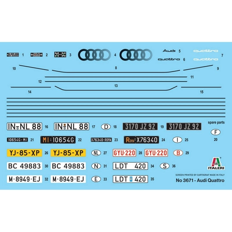 Italeri 3671 AUDI QUATTRO 1/24 – imagen 3