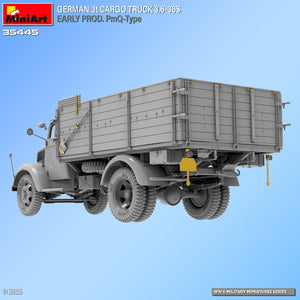 Miniart 35445 GERMAN 3t CARGO TRUCK 3,6-36S EARLY PROD. PmQ-Type 1/35 – immagine 5