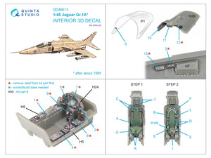Quinta Studio QD48613 Jaguar Gr.1A 3D-Printed &amp;amp; coloured Interior on decal paper (Airfix) 1/48 – zdjęcie 2