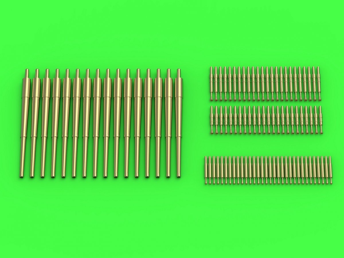 Master SM-350-096 HMS Ark Royal armament barrels - 4.5in (16pcs), 40mm POM-POM (48pcs), Vickers .50cal (32pcs) 1/350 – imagen 2