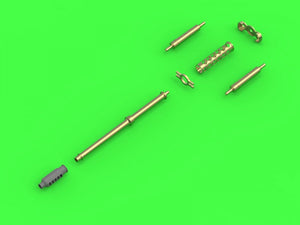 Master AM-32-092 AH-64 Apache - M230 Chain Gun barrel (30mm), Pitot Tubes and tail antenna (resin, PE and turned parts) 1/32 – immagine 3