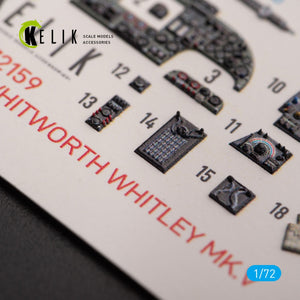 KELIK K72159 ARMSTRONG WHITWORTH WHITLEY MK.V - interior 3D decals for Airfix kit 1/72 – immagine 3