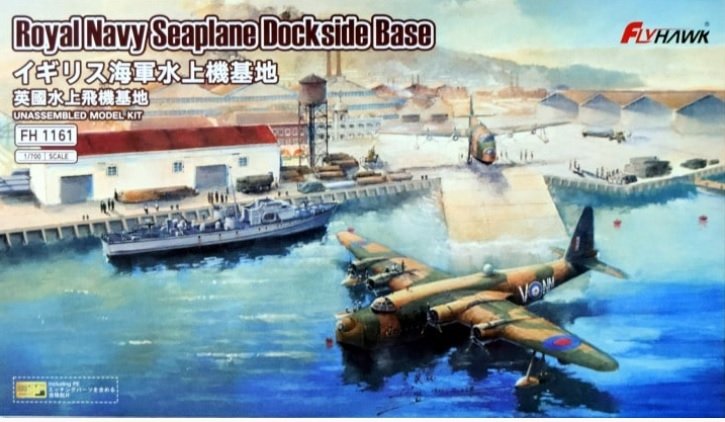 Maquette FlyHawk FH1161 Hydravion de la Royal Navy, base portuaire, échelle 1/700