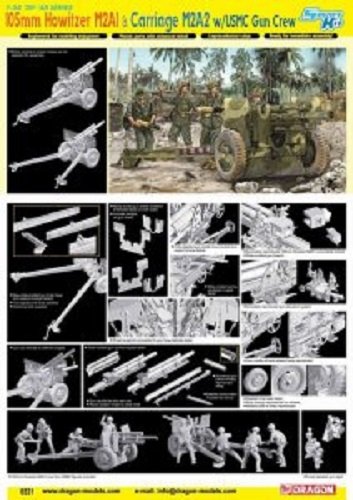 Dragon 6531 105mm Howitzer M2A1/Carriage M2A2 w/USMC Gun Crew 1/35 – immagine 2