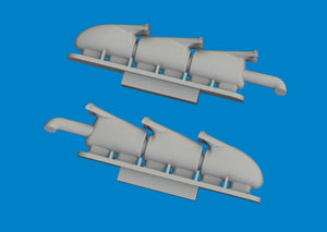 Eduard 672409 Spitfire Mk. V three-stacks exhaust fishtail PRINT Tamiya 1/72 – imagen 4