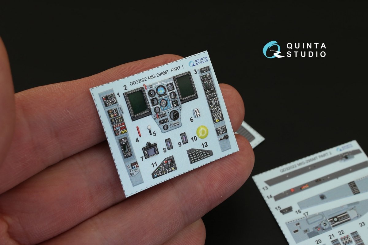 Quinta Studio QD32022 MiG-29SMT 3D-Printed &amp;amp; coloured Interior on decal paper (for Trumpeter kit) 1/32 – immagine 7