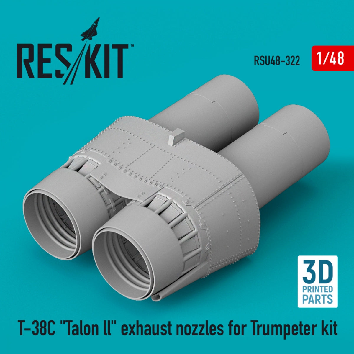 RESKIT RSU48-0322 T-38C "TALON LL" EXHAUST NOZZLES FOR TRUMPETER KIT (3D PRINTED) 1/48
