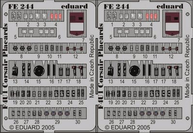 Eduard FE244 F4U-1 placards 1/48