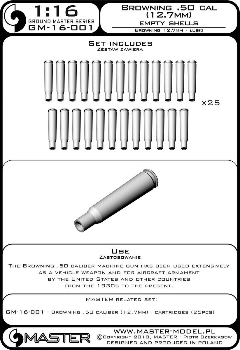 Master GM-16-001 Browning .50 caliber (12,7mm) - łuski (25sztuk) 1/16 – imagen 4