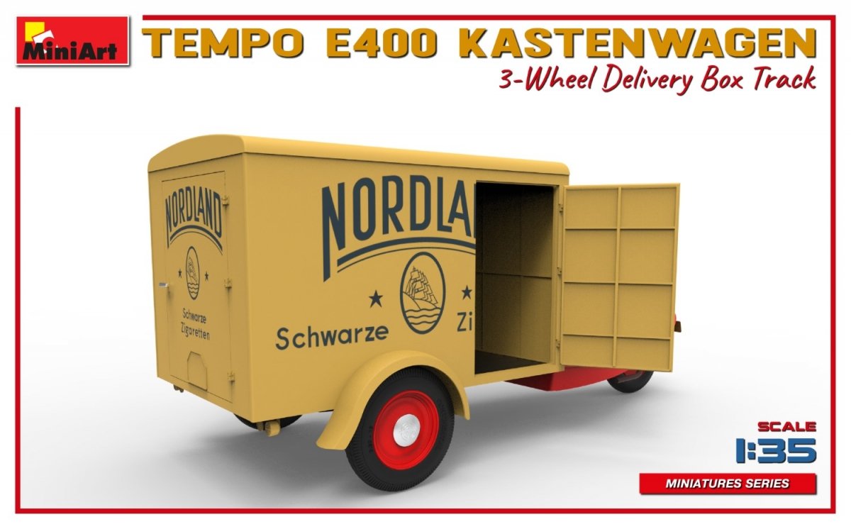 MiniArt 38047 TEMPO E400 KASTENWAGEN 3-WHEEL DELIVERY BOX TRACK 1/35 – immagine 6