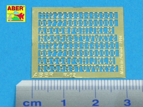 Aber R-02 Numbers and letters (1,5mm)