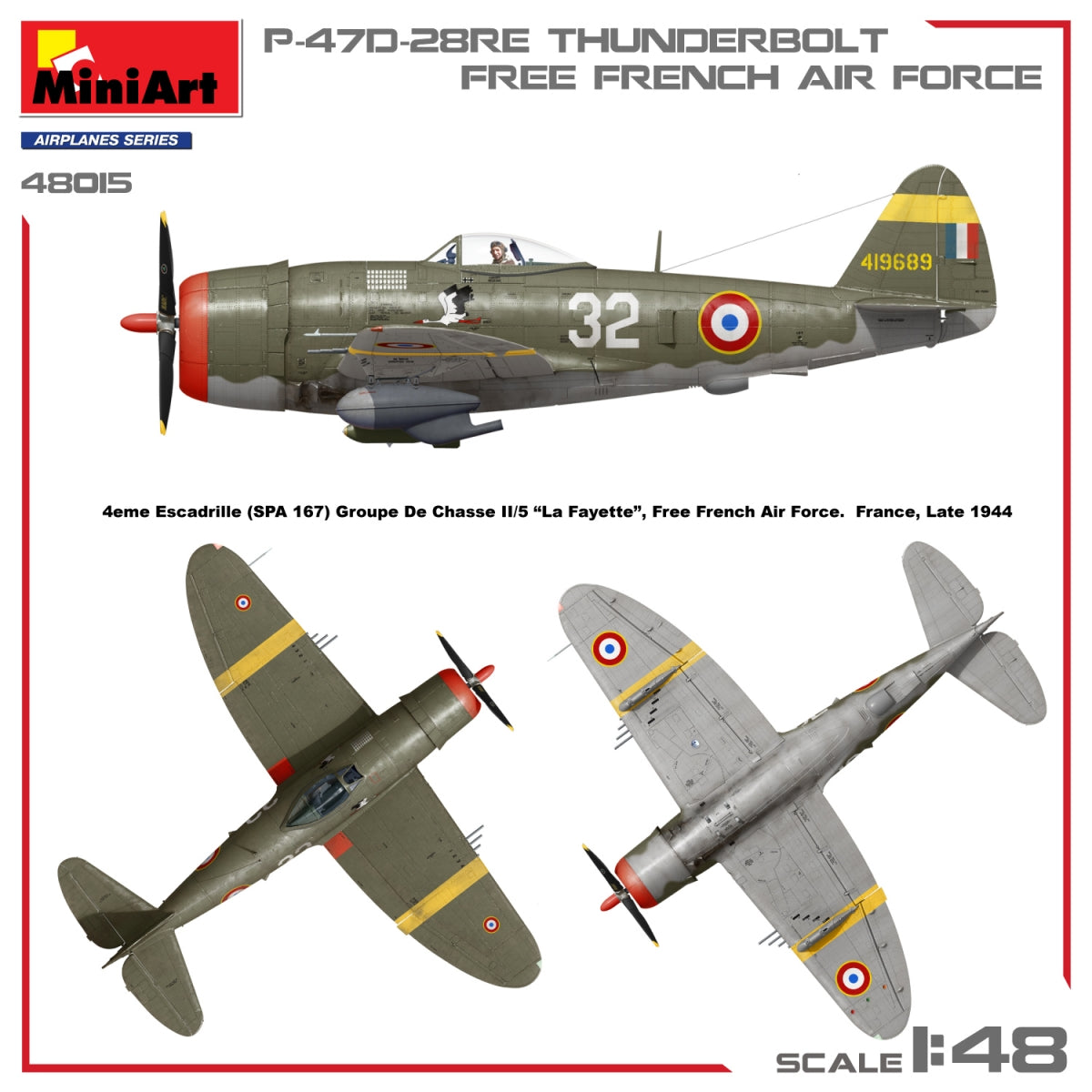 MiniArt 48015 P-47D-28RE THUNDERBOLT. FREE FRENCH AIR FORCE 1/48 – immagine 3