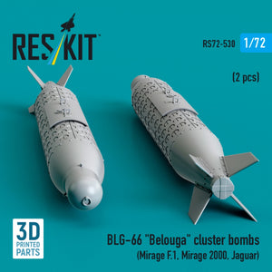 RESKIT RS72-0530 BLG-66 &amp;quot;Belouga&amp;quot; cluster bombs (2 pcs) (3D Printed) 1/72 – zdjęcie 2