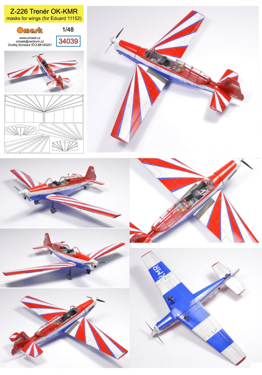 Omask 34039 Z-226 Trener OK-KMR masks for wings (Eduard 11143) 1/48 – zdjęcie 2