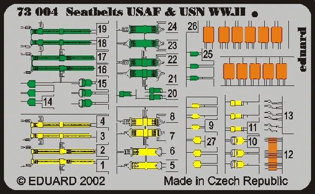 Eduard 73004 Seatbelts USAF &amp;amp; USN WWII 1/72