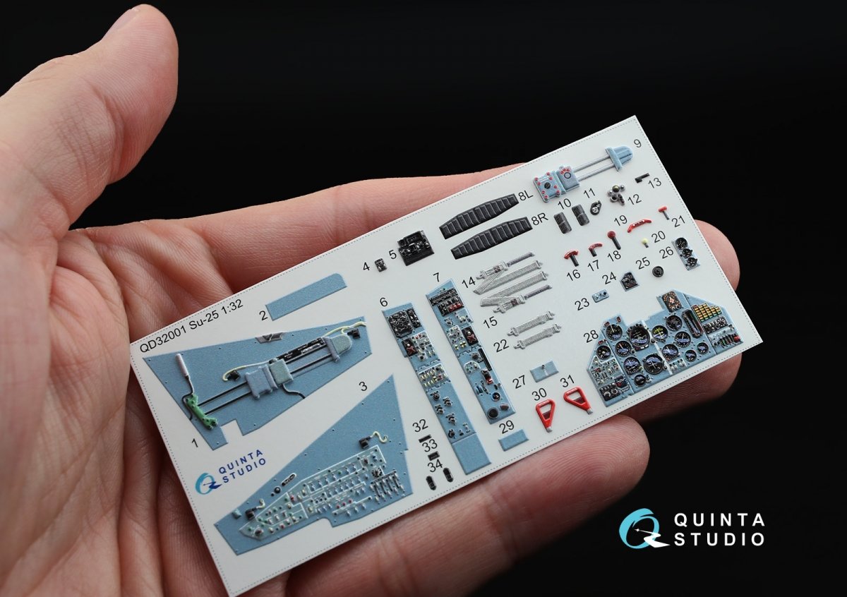 Quinta Studio QD32001 Su-25 3D-Printed &amp;amp; coloured Interior on decal paper (for Trumpeter kit) 1/32 – imagen 2