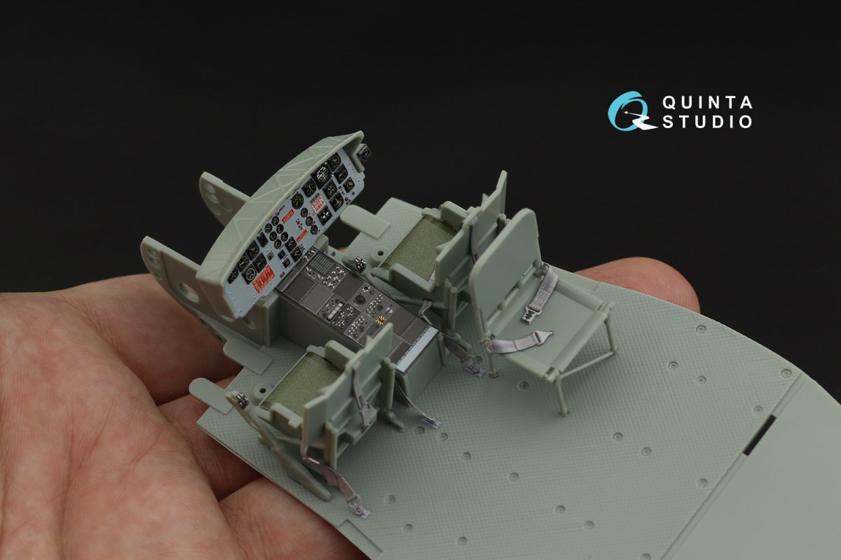 Intérieur imprimé en 3D et coloré sur papier décalcomanie Quinta Studio QD35049 UH-1C (Academy) 1/35 – image 4