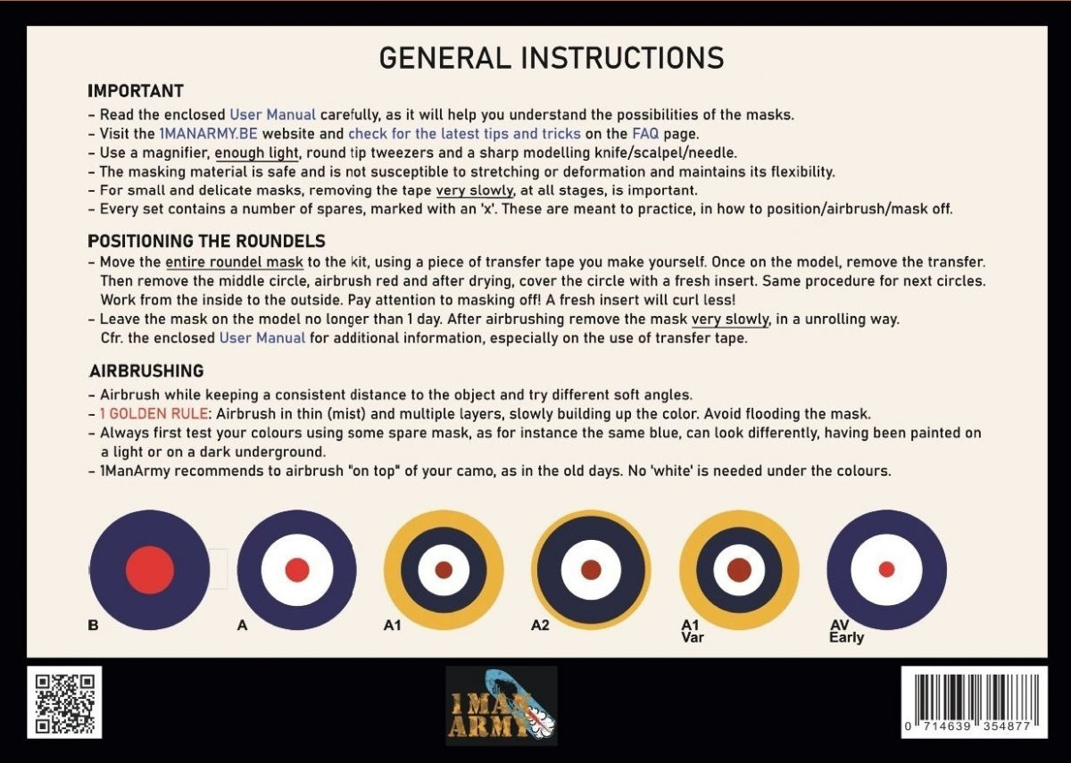 1 Man Army 48GEN520 RAF Roundels for Spitfire Mk I/II 1/48 – immagine 2