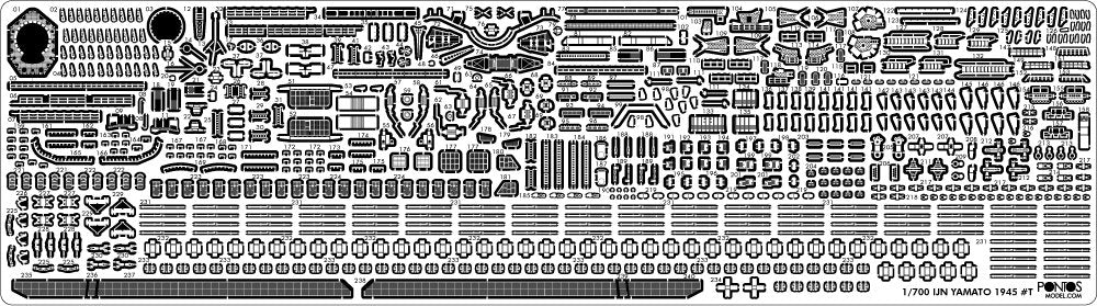 Pontos 70002R1 IJN Battleship Yamato 1945 (New Tool Full Hull ) 1/700 – Bild 8