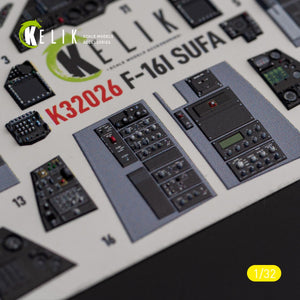 KELIK K32026 F-16I &amp;quot;Sufa&amp;quot; - interior 3D decals for Academy kit 1/32 – imagen 5
