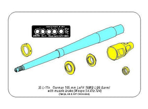 Aber 35L-011N Lufa 105mm LeFH 18M/2 L/28 do niemieckie haubicy &amp;#39;Wespe&amp;quot; 1/35 – immagine 3