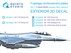 Quinta Studio QP48023 Plaques de renfort pour F-16 bloc 40/42 (Tamiya) 1/48