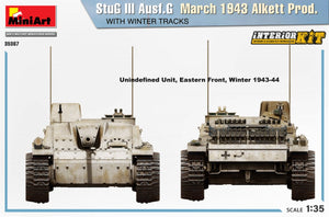 Mini Art 35367 StuG III Ausf. G Mars 1943 Alkett Prod. AVEC CHENILLES D&amp;#39;HIVER. KIT INTÉRIEUR 1/35 – image 6