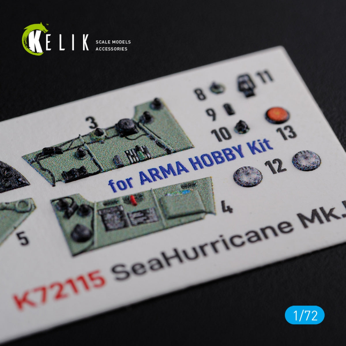 Décalcomanies 3D intérieures KELIK K72115 Sea Hurricane Mk I pour maquette Arma Hobby au 1/72  – image 4