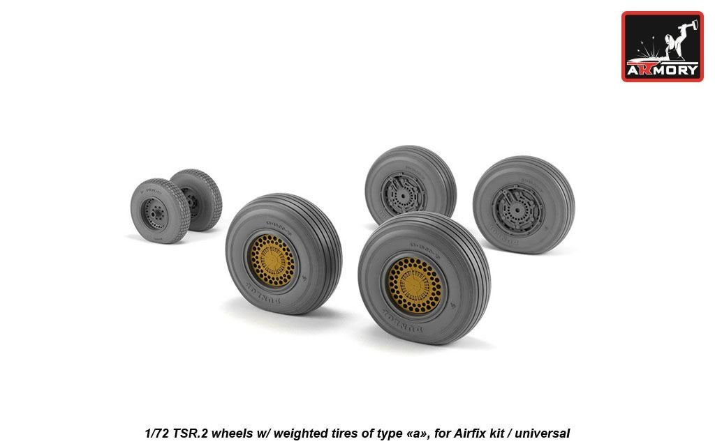 Armory Models AW72414 BAC TSR.2 wheels w/ weighted tires, type “a” (DL) 1/72 – immagine 3