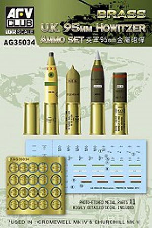 AFV Club AG35034 U.K 95 mm Howitzer Ammo Set (brass) 1/35