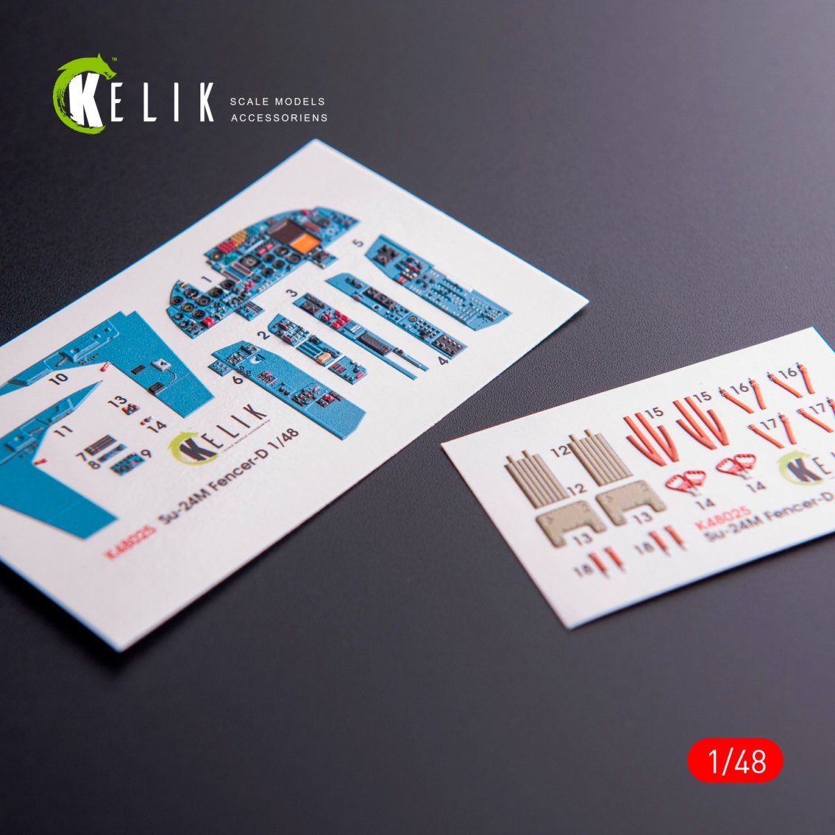 KELIK K48025 SU-24 INTERIOR 3D DECALS FOR TRUMPETER KIT 1/48