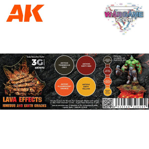 AK Interactive AK1072 WARGAME COLOR SET. LAVA EFFECTS. 4x17 ml – immagine 2