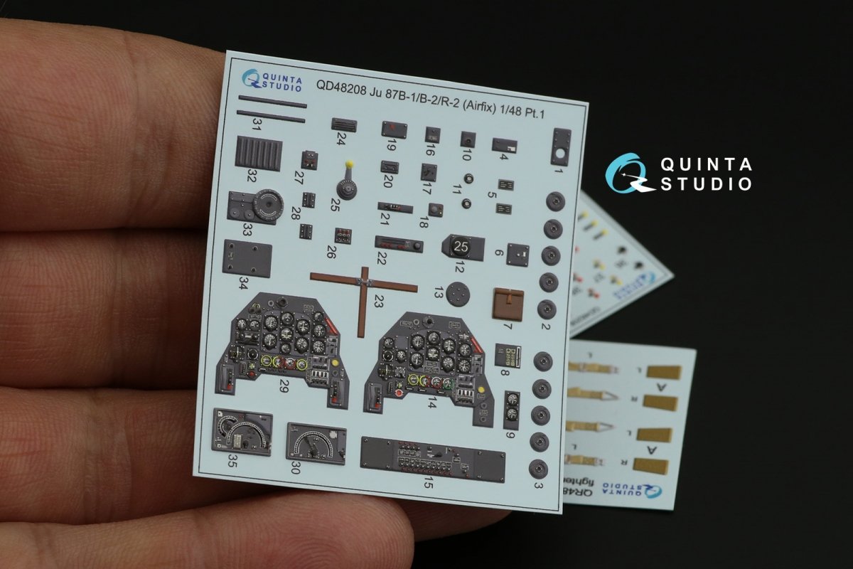Quinta Studio QD48208 Ju 87B-1/B-2/R-2 3D-Printed &amp;amp; coloured Interior on decal paper ( Airfix ) 1/48 – immagine 8