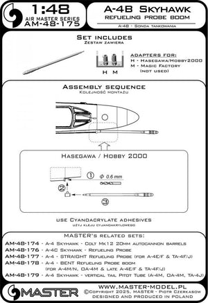 Master AM-48-175 A-4B Skyhawk - wysięgnik sondy tankowania 1/48 – immagine 3