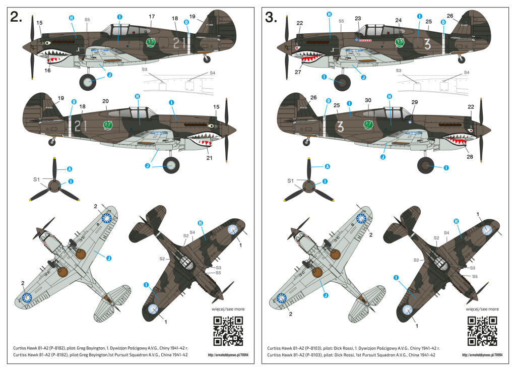 Arma Hobby 70094 Curtiss Hawk 81-A2 Flying Tigers 1/72 – immagine 6